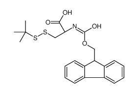 N-(((9H-芴-9-基)甲氧基)羰基)-S-(叔丁硫基)-D-半胱氨酸结构式