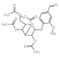 [3,4,5-triacetyloxy-6-(4-formyl-2-methoxy-phenoxy)oxan-2-yl]methyl acetate结构式