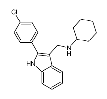 N-[[2-(4-chlorophenyl)-1H-indol-3-yl]methyl]cyclohexanamine Structure