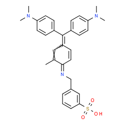 N-[4-[Bis[4-(dimethylamino)phenyl]methylene]-2-methyl-2,5-cyclohexadien-1-ylidene]-3-sulfonatobenzenemethanaminium结构式