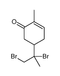 5-(1,2-dibromopropan-2-yl)-2-methylcyclohex-2-en-1-one结构式
