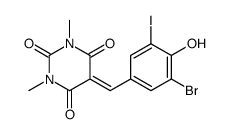 5-[(3-bromo-4-hydroxy-5-iodophenyl)methylidene]-1,3-dimethyl-1,3-diazinane-2,4,6-trione结构式