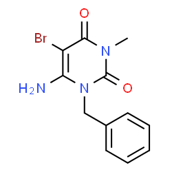 6-氨基-1-苄基-5-溴-3-甲基-1H-嘧啶-2,4-二酮结构式