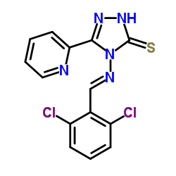 4-{[(E)-(2,6-Dichlorophenyl)methylene]amino}-5-(pyridin-2-yl)-4H-1,2,4-triazole-3-thiol Structure