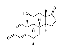 11β-hydroxy-6α-methyl-1,4-androstadiene-3,17-dione Structure