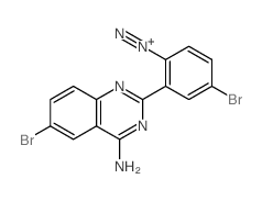 Benzenediazonium,2-(4-amino-6-bromo-2-quinazolinyl)-4-bromo-, chloride, hydrochloride (1:1:2)结构式