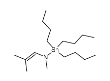 1,1,1-tributyl-N-methyl-N-(2-methylprop-1-en-1-yl)stannanamine结构式