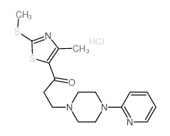 1-Propanone, 1-(4-methyl-2-(methylthio)-5-thiazolyl)-3-(4-(2-pyridinyl)-1-piperazinyl)-, dihydrochloride Structure