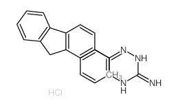 Hydrazinecarboximidamide,2-[1-(9H-fluoren-2-yl)ethylidene]-N-phenyl-, hydrochloride (1:1)结构式