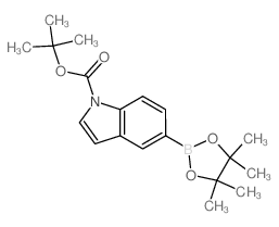 N-BOC-吲哚-5-硼酸频那酯结构式
