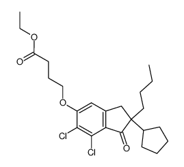 ethyl 4-((2-butyl-6,7-dichloro-2-cyclopentyl-1-oxo-2,3-dihydro-1H-inden-5-yl)oxy)butanoate Structure