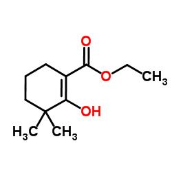 Ethyl 2-hydroxy-3,3-dimethyl-1-cyclohexene-1-carboxylate Structure