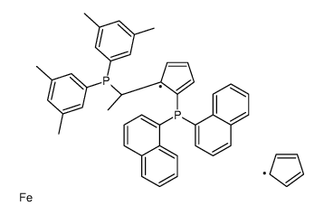(S)-1-{(RP)-2-[二(1-萘基)膦]二茂铁基}乙基二(3,5-二甲苯基)膦结构式