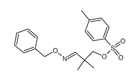 2,2-dimethyl-3-(((4-methylphenyl)sulfonyl)oxy)-1-propanone O-(phenylmethyl)oxime Structure