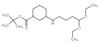 3-(4,4-二乙氧基-丁基氨基)-哌啶-1-羧酸叔丁酯结构式