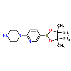 2-(哌嗪-1-基)吡啶-5-硼酸频那醇酯结构式