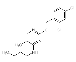 N-butyl-2-[(2,4-dichlorophenyl)methylsulfanyl]-5-methyl-pyrimidin-4-amine结构式