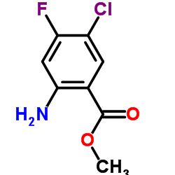 2-氨基-5-氯-4-氟-苯甲酸甲酯结构式