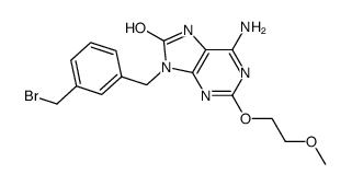 9-(3-(bromomethyl)benzyl)-6-amino-2-(2-methoxyethoxy)-9H-purin-8-ol Structure