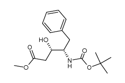 methyl (3S,4S)-N-tert-butoxycarbonyl-4-amino-3-hydroxy-5-phenylpentanoate结构式