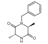 (3S,6R)-4-benzyl-3,6-dimethylpiperazine-2,5-dione结构式
