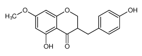 4H-1-Benzopyran-4-one,2,3-dihydro-5-hydroxy-3-[(4-hydroxyphenyl)methyl]-7-methoxy-结构式