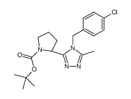 (R)-2-(4-(4-氯苄基)-5-甲基-4H-1,2,4-噻唑-3-基)吡咯烷-1-羧酸叔丁酯结构式