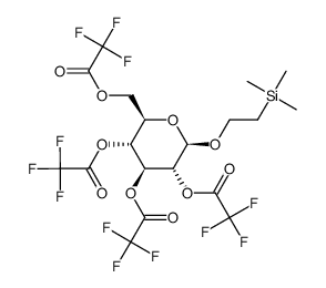 2-(trimethylsilyl)ethyl 2,3,4,6-tetrakis-O-(trifluoroacetyl)-β-D-glucopyranoside结构式