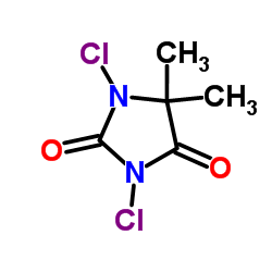 1,3-Dichloro-5,5-dimethylhydantoin structure