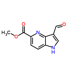 3-formyl-4-azaindole-5-carboxylic acid Methyl ester结构式