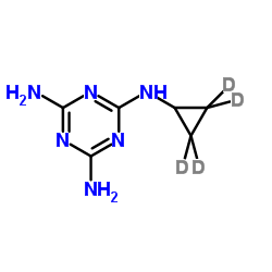 2-N-(2,2,3,3-tetradeuteriocyclopropyl)-1,3,5-triazine-2,4,6-triamine Structure