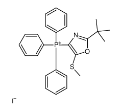 (2-tert-butyl-5-methylsulfanyl-1,3-oxazol-4-yl)-triphenylphosphanium,iodide Structure