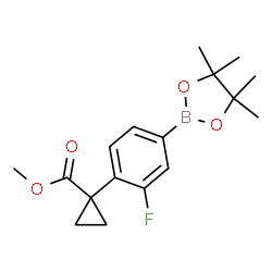 甲基 1-(2-氟-4-(4,4,5,5-四甲基-1,3,2-二噁硼戊环-2-基)苯基)环丙甲酸基酯结构式