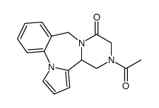 9H,11H-Pyrazino(2,1-c)pyrrolo(1,2-a)(1,4)benzodiazepin-11-one, 12,13,1 4,14a-tetrahydro-13-acetyl-结构式