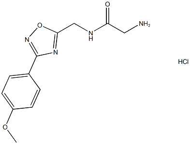 2-氨基-N-((3-(4-甲氧基苯基)-1,2,4-噁二唑-5-基)甲基)乙酰胺盐酸盐结构式