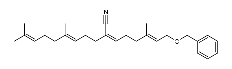 (2Z,5E)-2-((E)-6-(benzyloxy)-4-methylhex-4-en-1-ylidene)-6,10-dimethylundeca-5,9-dienenitrile Structure