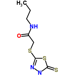 2-[(5-mercapto-1,3,4-thiadiazol-2-yl)thio]-N-propylacetamide Structure