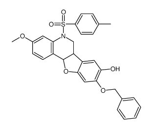 (6aS,11aS)-3-methoxy-5-(4-methylphenyl)sulfonyl-9-phenylmethoxy-6a,11a-dihydro-6H-[1]benzofuro[3,2-c]quinolin-8-ol结构式
