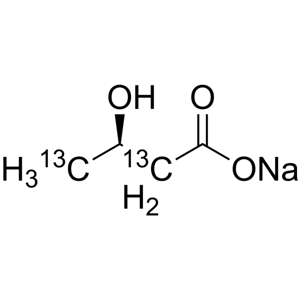 (R)-3-Hydroxybutanoic acid-13C2 sodium Structure