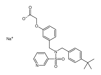 sodium,2-[3-[[(4-tert-butylphenyl)methyl-pyridin-3-ylsulfonylamino]methyl]phenoxy]acetate结构式