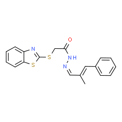 2-(1,3-benzothiazol-2-ylsulfanyl)-N'-(2-methyl-3-phenyl-2-propenylidene)acetohydrazide结构式