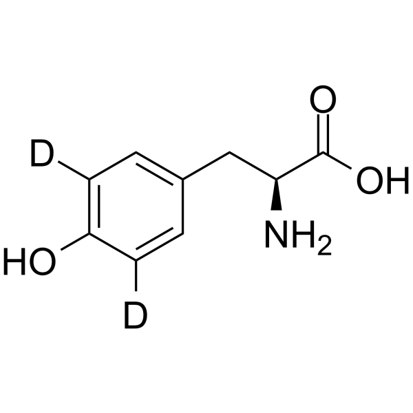 L-酪氨酸-苯基-3,5-d2结构式