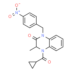 4-(Cyclopropylcarbonyl)-3-methyl-1-(4-nitrobenzyl)-3,4-dihydro-2(1H)-quinoxalinone Structure