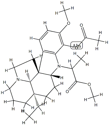 17-Acetoxy-16-methoxy-α-methylaspidospermidine-1-acetic acid methyl ester结构式