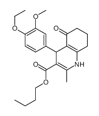 butyl 4-(4-ethoxy-3-methoxyphenyl)-2-methyl-5-oxo-4,6,7,8-tetrahydro-1H-quinoline-3-carboxylate结构式