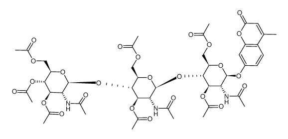4-methylcoumarin-7-yloxy decaacetyl-β-chitotrioside结构式
