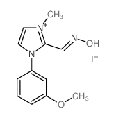 1H-Imidazolium,2-[(hydroxyimino)methyl]-3-(3-methoxyphenyl)-1-methyl-, iodide (1:1)结构式
