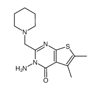 3-amino-5,6-dimethyl-2-piperidin-1-ylmethyl-3H-thieno[2,3-d]pyrimidin-4-one结构式