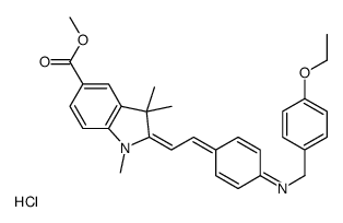 2-[2-[4-[(4-ethoxyphenyl)methylamino]phenyl]vinyl]-5-(methoxycarbonyl)-1,3,3-trimethyl-3H-indolium chloride Structure