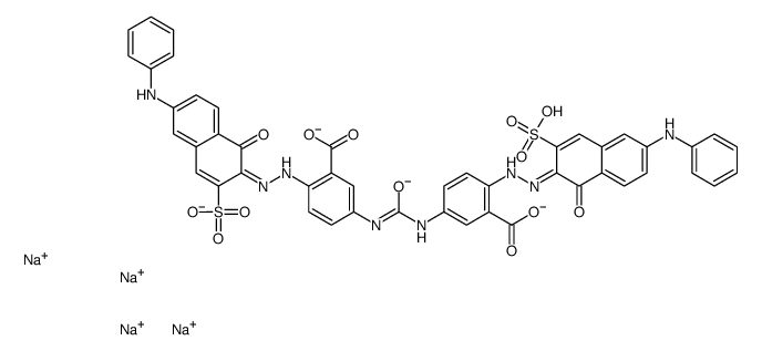 tetrasodium,2-[(2E)-2-(6-anilino-1-oxo-3-sulfonatonaphthalen-2-ylidene)hydrazinyl]-5-[[4-[(2Z)-2-(6-anilino-1-oxo-3-sulfonatonaphthalen-2-ylidene)hydrazinyl]-3-carboxylatophenyl]carbamoylamino]benzoate结构式